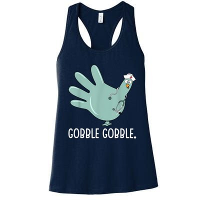 Thanksgiving Nurse Glove Turkey Nurse Thanksgiving For Nurse Women's Racerback Tank