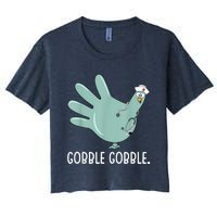 Thanksgiving Nurse Glove Turkey Nurse Thanksgiving For Nurse Women's Crop Top Tee