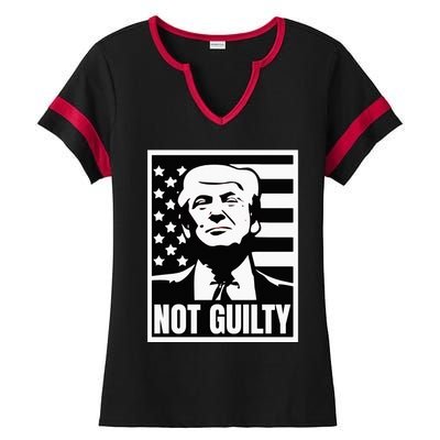 Trump Not Guilty Mugshot 2024 President Classic Ladies Halftime Notch Neck Tee