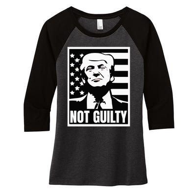 Trump Not Guilty Mugshot 2024 President Classic Women's Tri-Blend 3/4-Sleeve Raglan Shirt