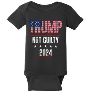 Trump Not Guilty Support Free Trump Saying For Republicans Baby Bodysuit