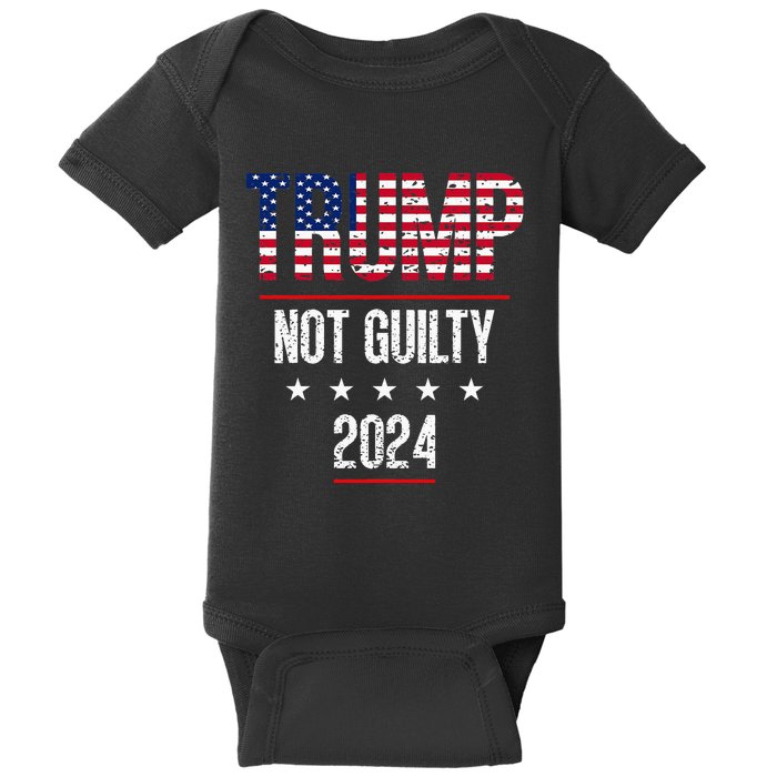 Trump Not Guilty Support Free Trump Saying For Republicans Baby Bodysuit