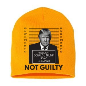 Trump Not Guilty Mug Shot Free Trump I Stand With Trump Vneck Short Acrylic Beanie