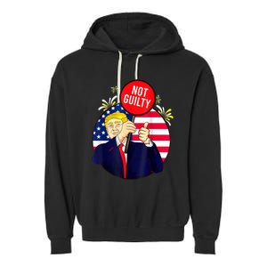 Trump Not Guilty 2024 Free Trump Garment-Dyed Fleece Hoodie