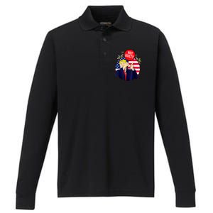 Trump Not Guilty 2024 Free Trump Performance Long Sleeve Polo