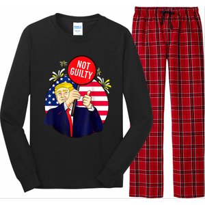 Trump Not Guilty 2024 Free Trump Long Sleeve Pajama Set