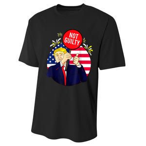 Trump Not Guilty 2024 Free Trump Performance Sprint T-Shirt