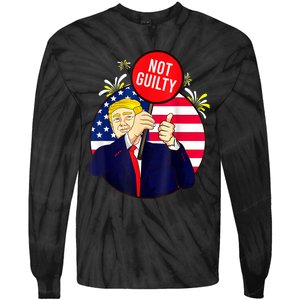 Trump Not Guilty 2024 Free Trump Tie-Dye Long Sleeve Shirt