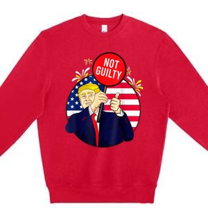 Trump Not Guilty 2024 Free Trump Premium Crewneck Sweatshirt