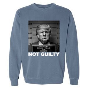 Trump Not Guilty Mug Shot Free Trump I Stand With Trump Garment-Dyed Sweatshirt