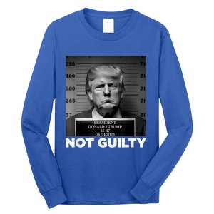 Trump Not Guilty Mug Shot Free Trump I Stand With Trump Long Sleeve Shirt