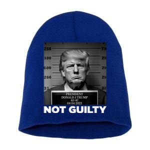 Trump Not Guilty Mug Shot Free Trump I Stand With Trump Short Acrylic Beanie