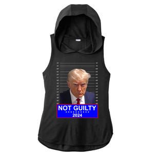 Trump Not Guilty Mugshot 2024 Election Ladies PosiCharge Tri-Blend Wicking Draft Hoodie Tank