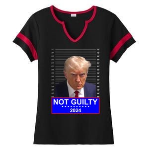 Trump Not Guilty Mugshot 2024 Election Ladies Halftime Notch Neck Tee