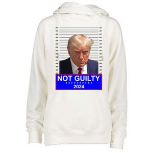 Trump Not Guilty Mugshot 2024 Election Womens Funnel Neck Pullover Hood