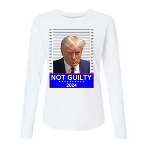 Trump Not Guilty Mugshot 2024 Election Womens Cotton Relaxed Long Sleeve T-Shirt