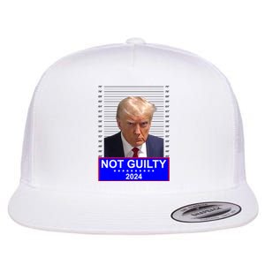 Trump Not Guilty Mugshot 2024 Election Flat Bill Trucker Hat