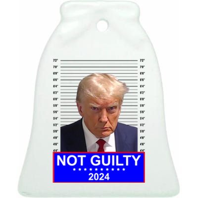 Trump Not Guilty Mugshot 2024 Election Ceramic Bell Ornament