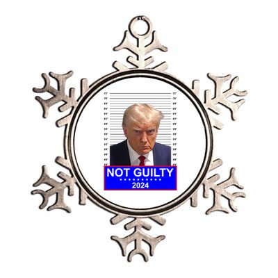 Trump Not Guilty Mugshot 2024 Election Metallic Star Ornament