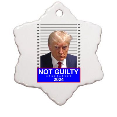 Trump Not Guilty Mugshot 2024 Election Ceramic Star Ornament