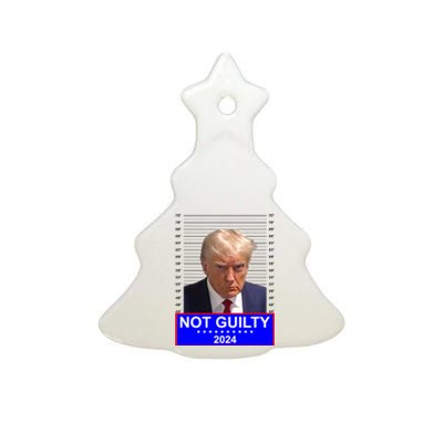 Trump Not Guilty Mugshot 2024 Election Ceramic Tree Ornament