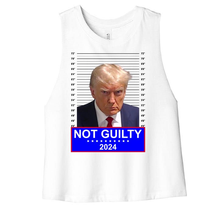 Trump Not Guilty Mugshot 2024 Election Women's Racerback Cropped Tank