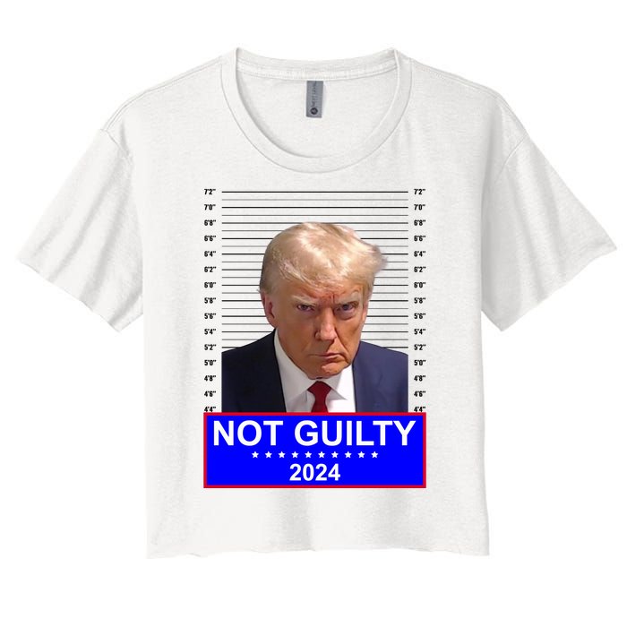 Trump Not Guilty Mugshot 2024 Election Women's Crop Top Tee