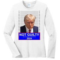 Trump Not Guilty Mugshot 2024 Election Ladies Long Sleeve Shirt