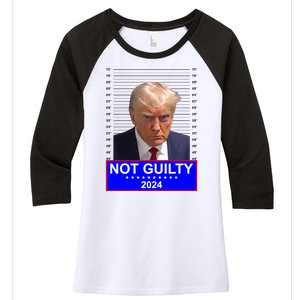 Trump Not Guilty Mugshot 2024 Election Women's Tri-Blend 3/4-Sleeve Raglan Shirt