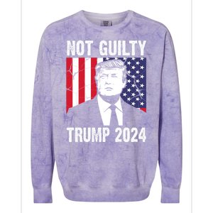 Trump Not Guilty 2024 Free Trump Usa Election Colorblast Crewneck Sweatshirt