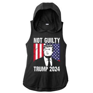 Trump Not Guilty 2024 Free Trump Usa Election Ladies PosiCharge Tri-Blend Wicking Draft Hoodie Tank