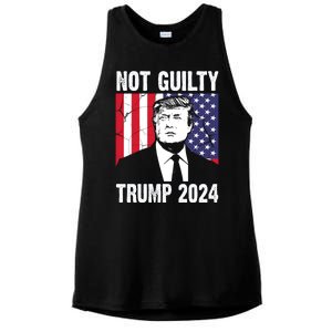 Trump Not Guilty 2024 Free Trump Usa Election Ladies PosiCharge Tri-Blend Wicking Tank