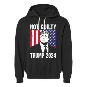 Trump Not Guilty 2024 Free Trump Usa Election Garment-Dyed Fleece Hoodie