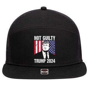 Trump Not Guilty 2024 Free Trump Usa Election 7 Panel Mesh Trucker Snapback Hat