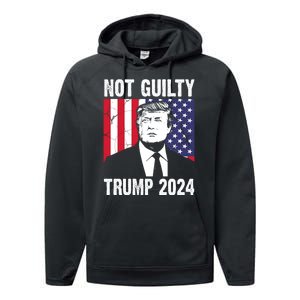 Trump Not Guilty 2024 Free Trump Usa Election Performance Fleece Hoodie