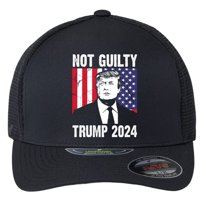 Trump Not Guilty 2024 Free Trump Usa Election Flexfit Unipanel Trucker Cap