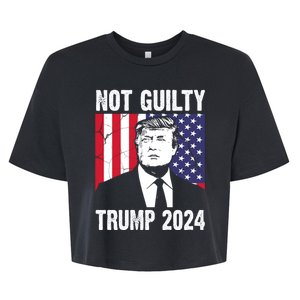 Trump Not Guilty 2024 Free Trump Usa Election Bella+Canvas Jersey Crop Tee