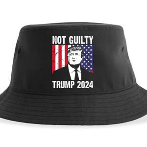 Trump Not Guilty 2024 Free Trump Usa Election Sustainable Bucket Hat