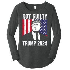 Trump Not Guilty 2024 Free Trump Usa Election Women's Perfect Tri Tunic Long Sleeve Shirt