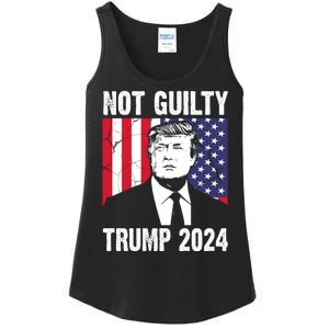 Trump Not Guilty 2024 Free Trump Usa Election Ladies Essential Tank