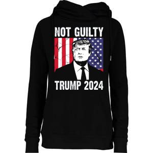 Trump Not Guilty 2024 Free Trump Usa Election Womens Funnel Neck Pullover Hood