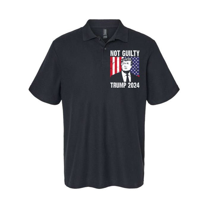 Trump Not Guilty 2024 Free Trump Usa Election Softstyle Adult Sport Polo