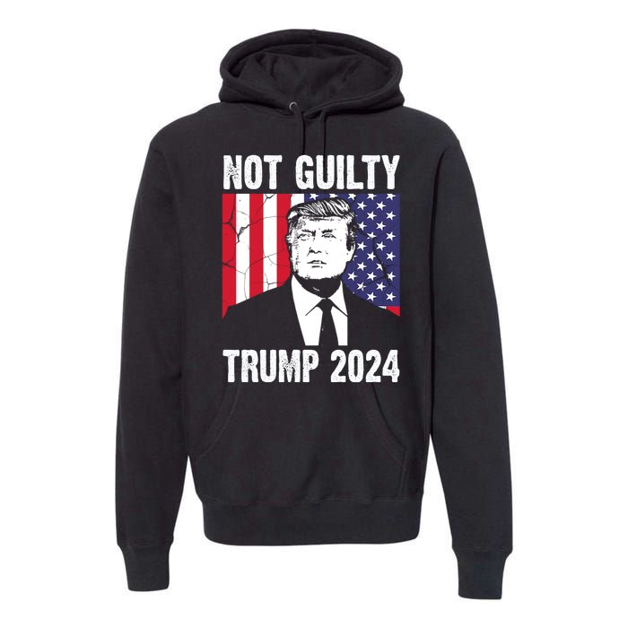 Trump Not Guilty 2024 Free Trump Usa Election Premium Hoodie