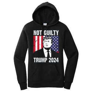 Trump Not Guilty 2024 Free Trump Usa Election Women's Pullover Hoodie