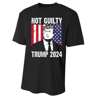 Trump Not Guilty 2024 Free Trump Usa Election Performance Sprint T-Shirt