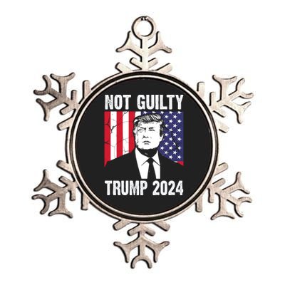 Trump Not Guilty 2024 Free Trump Usa Election Metallic Star Ornament