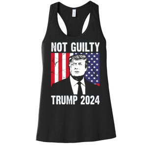 Trump Not Guilty 2024 Free Trump Usa Election Women's Racerback Tank