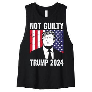 Trump Not Guilty 2024 Free Trump Usa Election Women's Racerback Cropped Tank