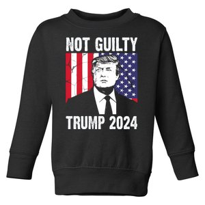 Trump Not Guilty 2024 Free Trump Usa Election Toddler Sweatshirt