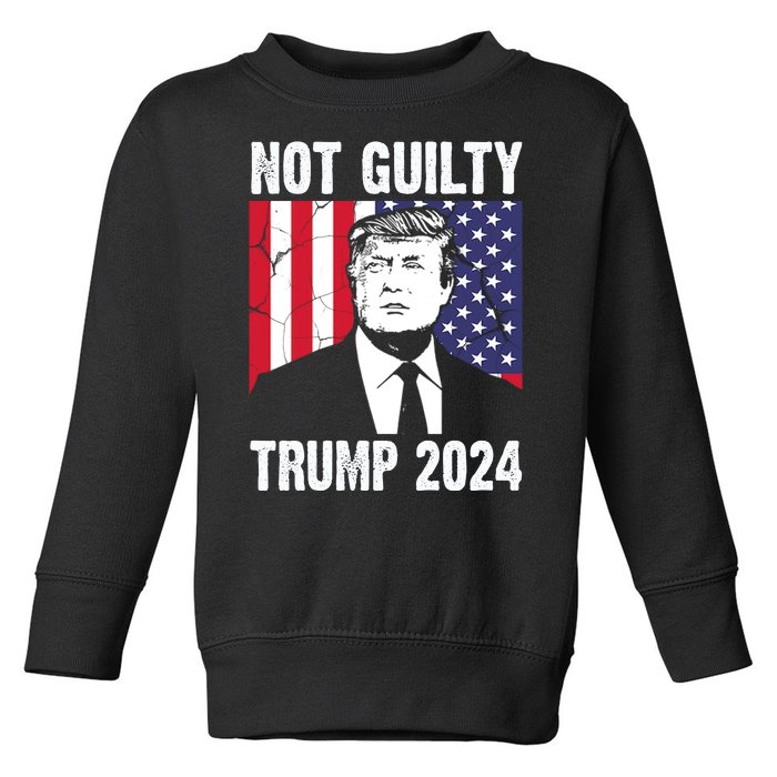 Trump Not Guilty 2024 Free Trump Usa Election Toddler Sweatshirt